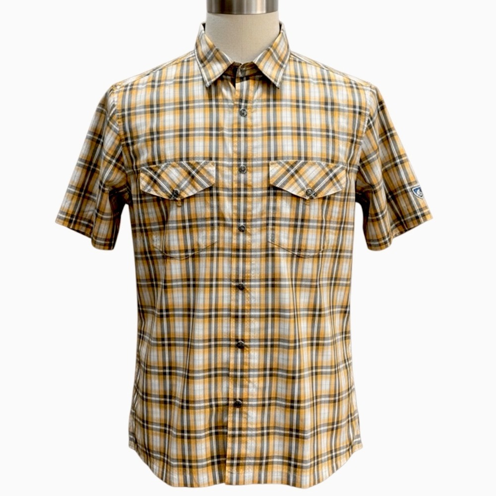 KÜHL Elüxur Pearl Snap Button Plaid Shirt Men Size Small Western Outdoors Hiking